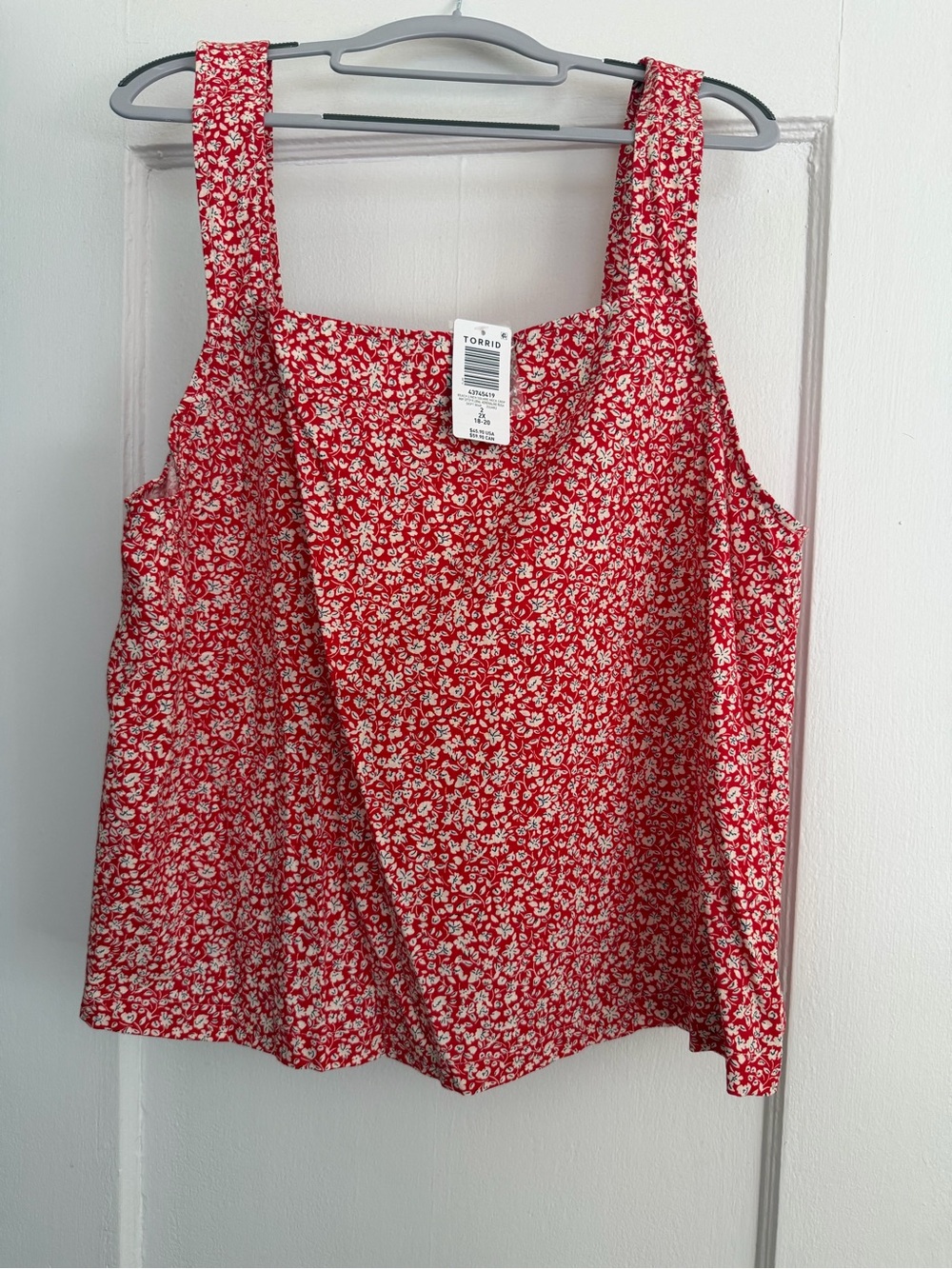 torrid Red Floral Square-Neck Tank